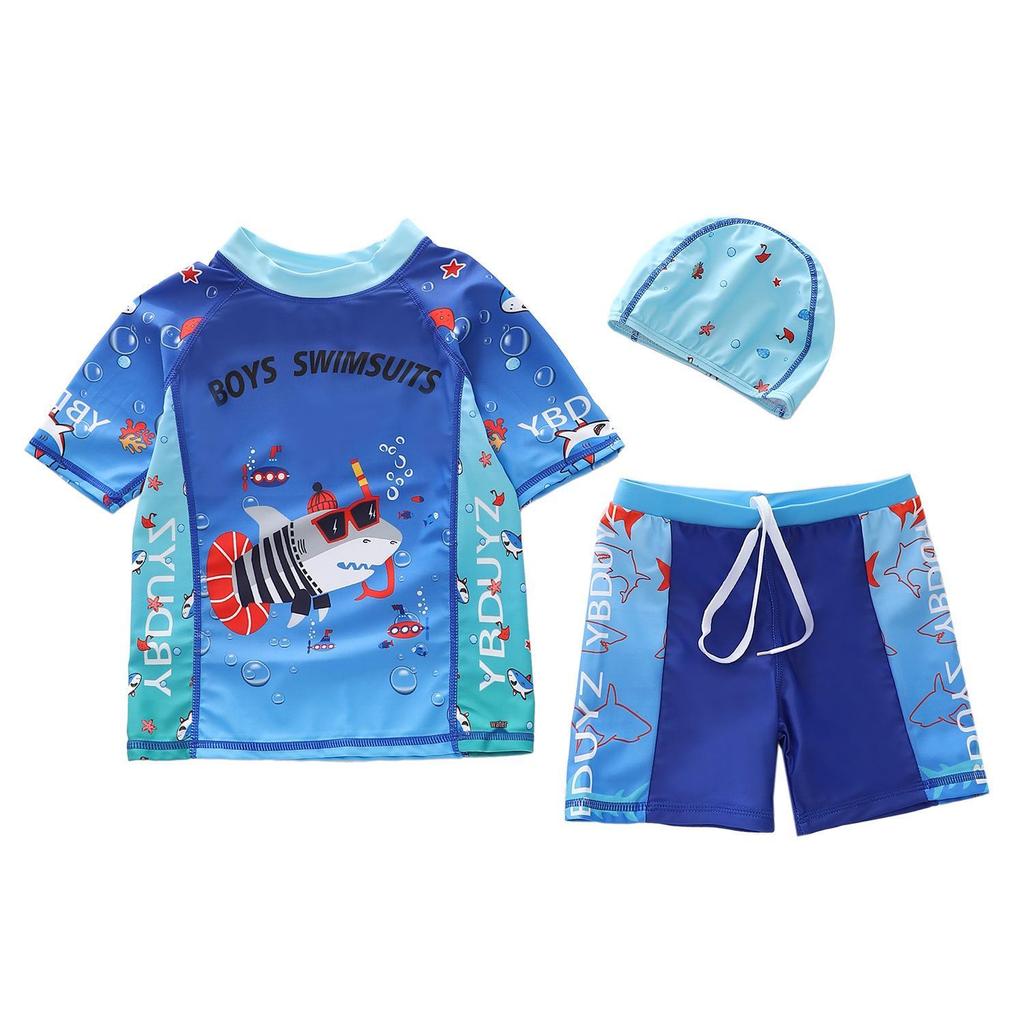 New Dinosaur & Shark Toddler Boys' Three-Piece Swimsuit Set
