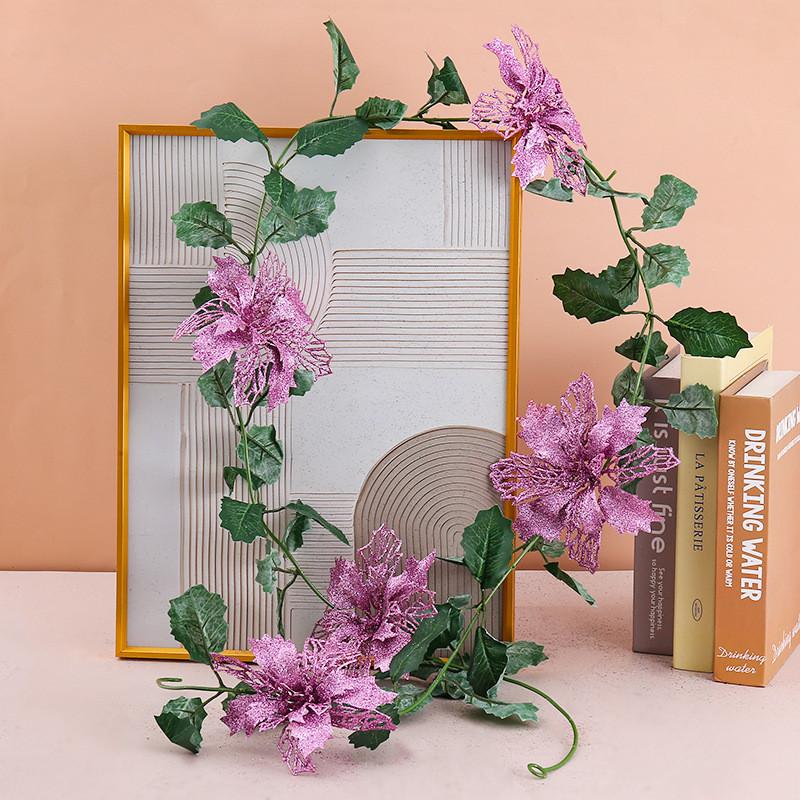 Christmas Party Decor With Hollow Glitter Vines For Seasonal Home Accent