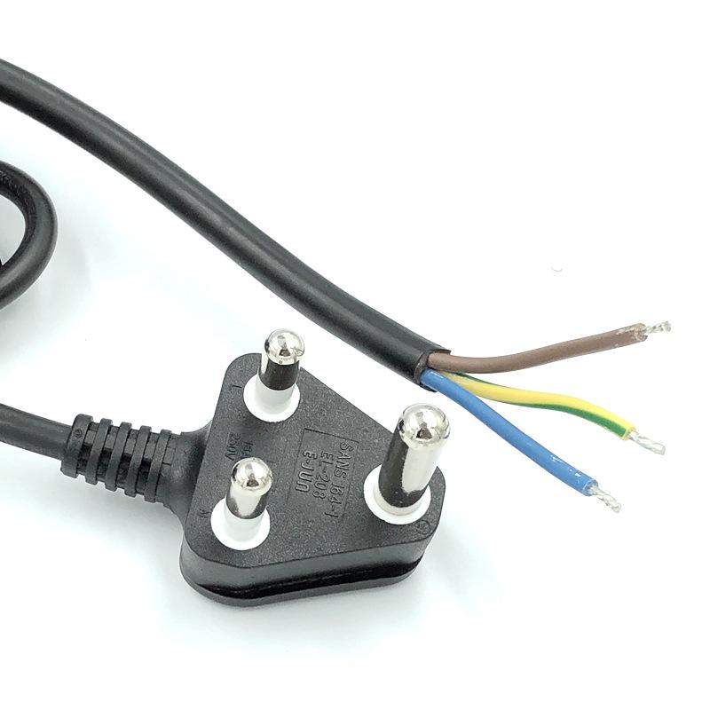 SANS164-1:2016 South African Power Cord with Figure-8 & Three-Pin C15 Connectors