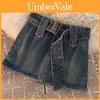 Gonna di Jeans Donna Estate Retro Vita Alta Fantasia Patchwork per un Look Casual Chic