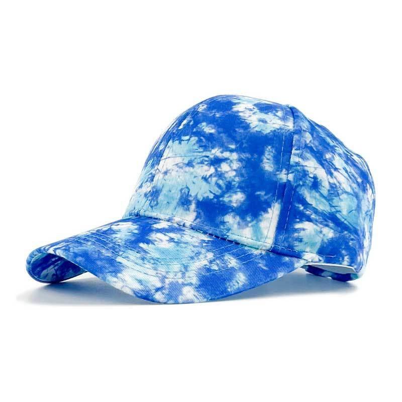 Dye Tie Print Baseball Cap Hip Hop Color Block Graffiti Visor Hat Protection Sun