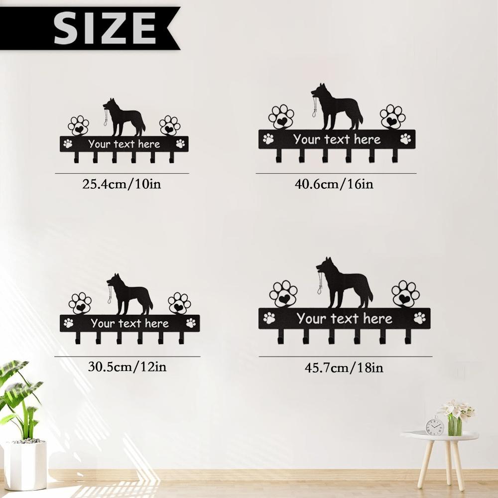 Metal Wall Mount Key Rack Dog Leash Holder Entryway Organizer Gifts for Dog Lovers