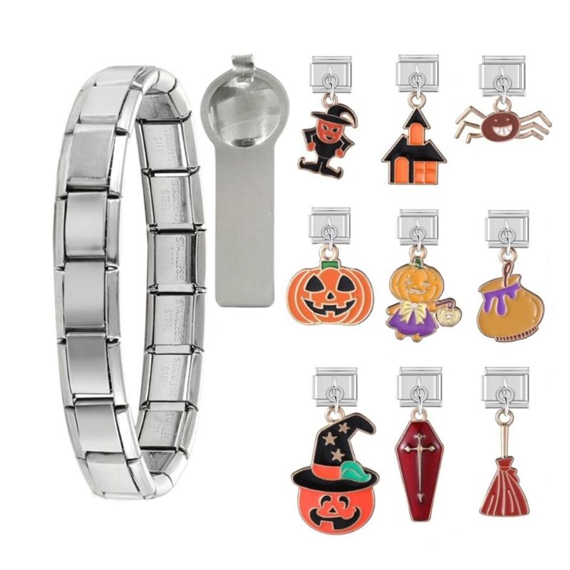 Итальянские Шармы Звенья Бусины Ювелирная Фурнитура Ювелирные Аксессуары Текстура из Нержавеющей Стали Итальянский Браслет для Изготовления Браслетов 1