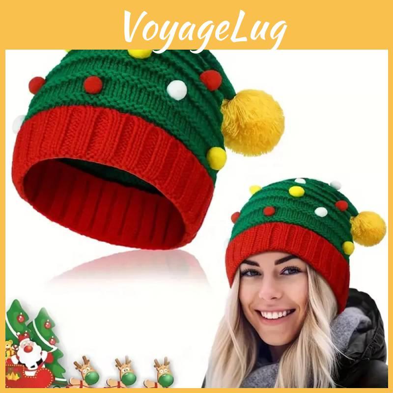 Christmas Winter Tree Beanie Knitteds Fashion Fabric Extra Warm Hatsupplies