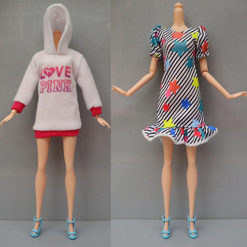 1Set Fashion Outfits for 1/6 Doll Casual Skirt Vest Shirt Pants Dress Dollhouse Accessories Clothes