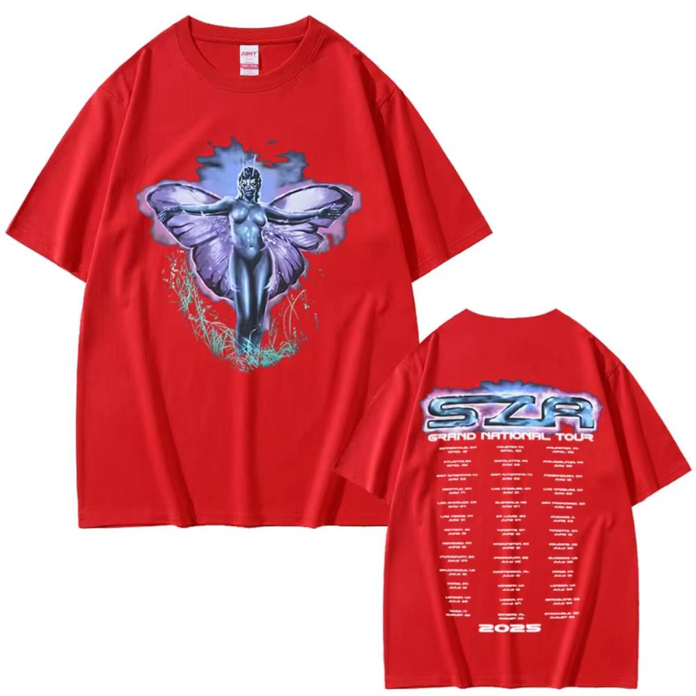 Rapper Kendrick Lamar Sza Grand National Tour 2026 Tshirts Summer Unisex Women Clothing Hip Hop Fashion Street Crewneck T Shirts