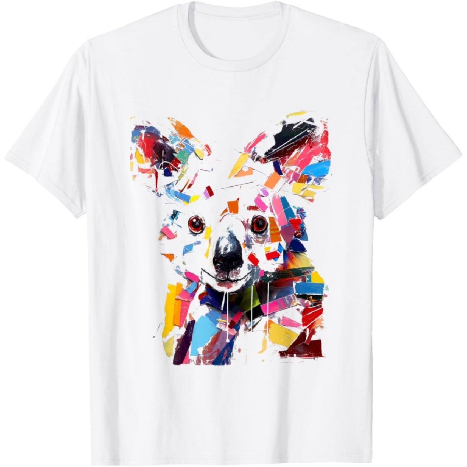 Colorful Abstract Koala Vibrant Art T-Shirt S