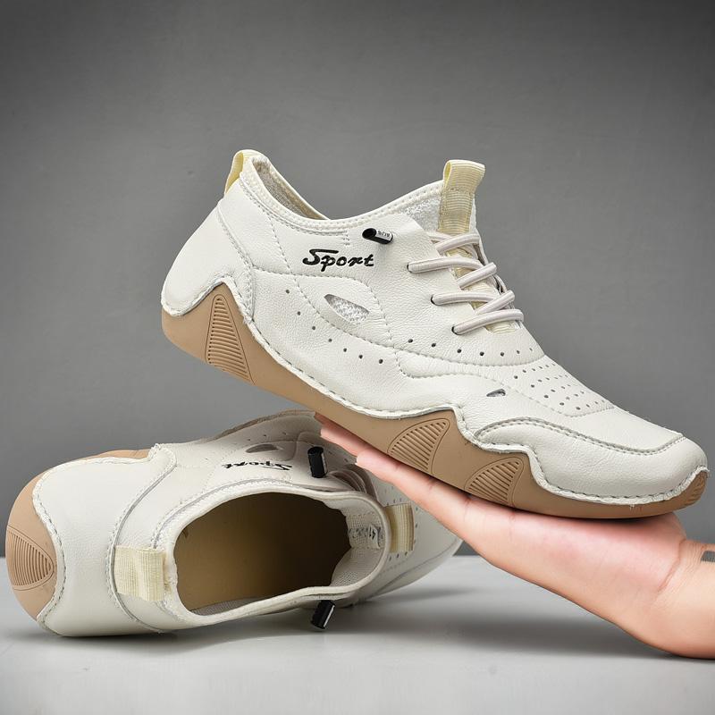 2024 New Men Genuine Leather Casual Sneakers Fashion Brand Men Flats Spring and Autumn Octopus Shoes Comfortable Men Soft Bottom