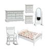 Wooden Doll House Bedroom Furniture Set Bedroom Landscape Accessory Bed Bedside Table Cabinet Figure for Creative Play