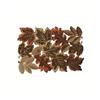 Rustic Style Maple Leaf Embroidered Table Runner Hollow Design Decorative Autumn Harvest Table Mat Brown Rectangular Table Liner