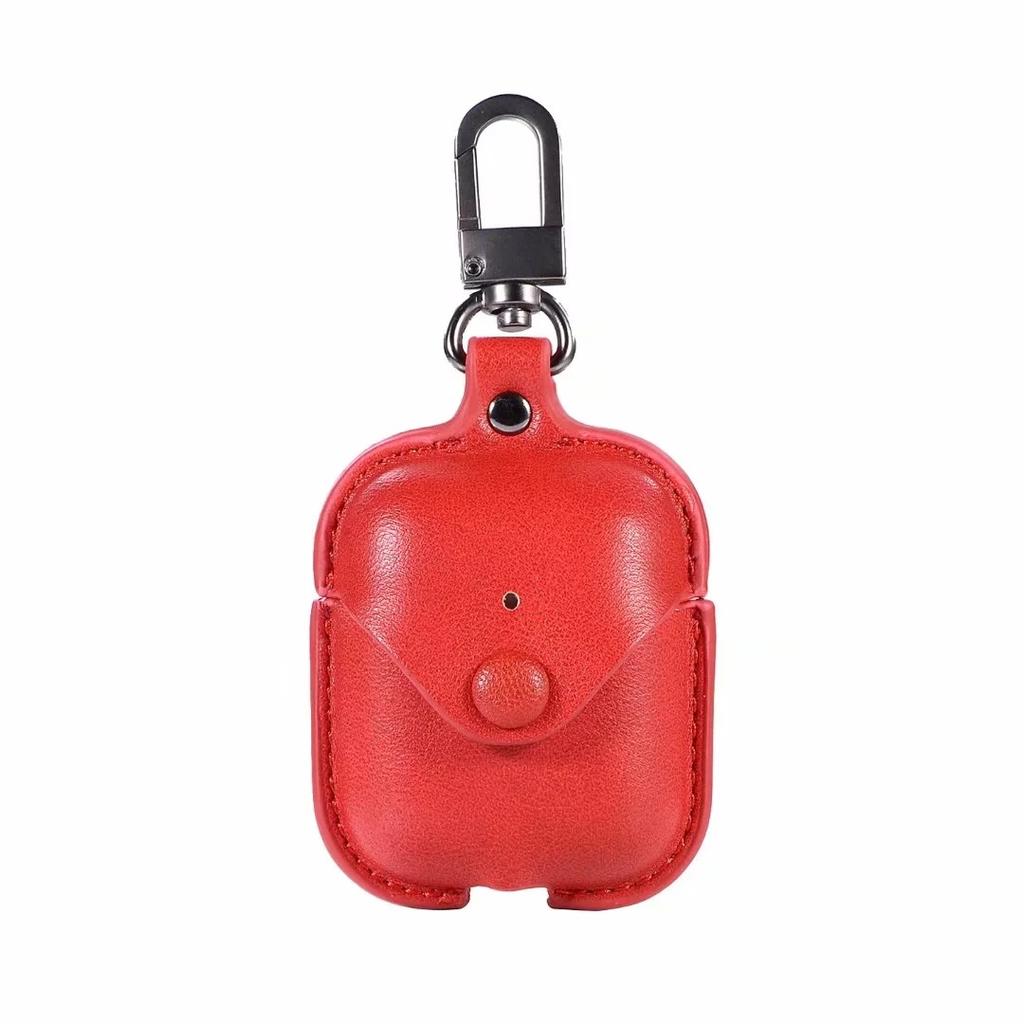 Applicable AirPods Earphone Case Retro Crazy Horse Pattern Flip Earphone Storage Leather Case Portable Hook