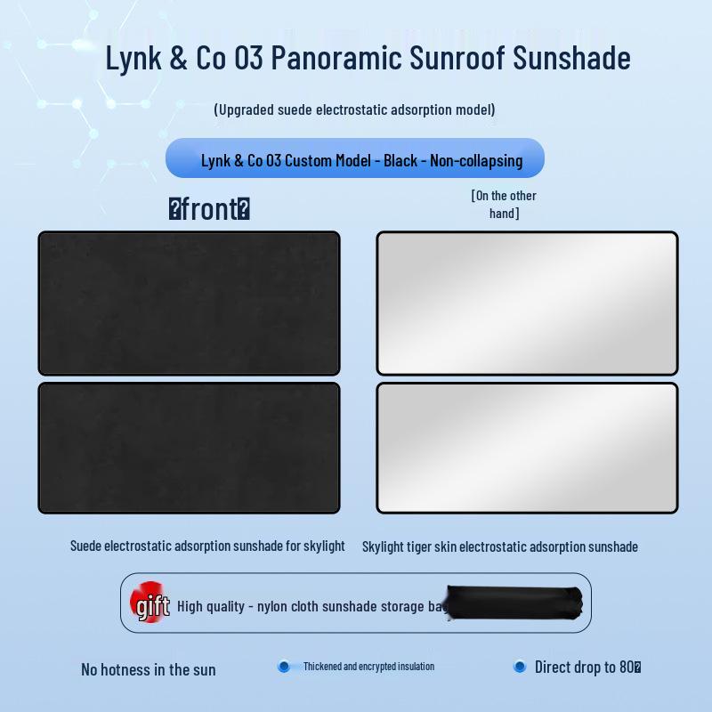 Lynk & Co 03 Sunroof Sunshade for Models 18-24 - Heat Insulation & Privacy Shield