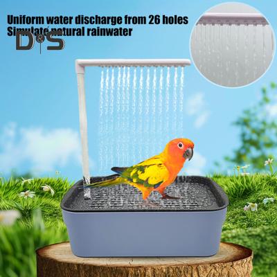 Automatic Birds Bath with Pump Electric Parrot Bathtub with Circulating Water Birds Shower Container Cage Accessory for Parakeet Cockatiel African