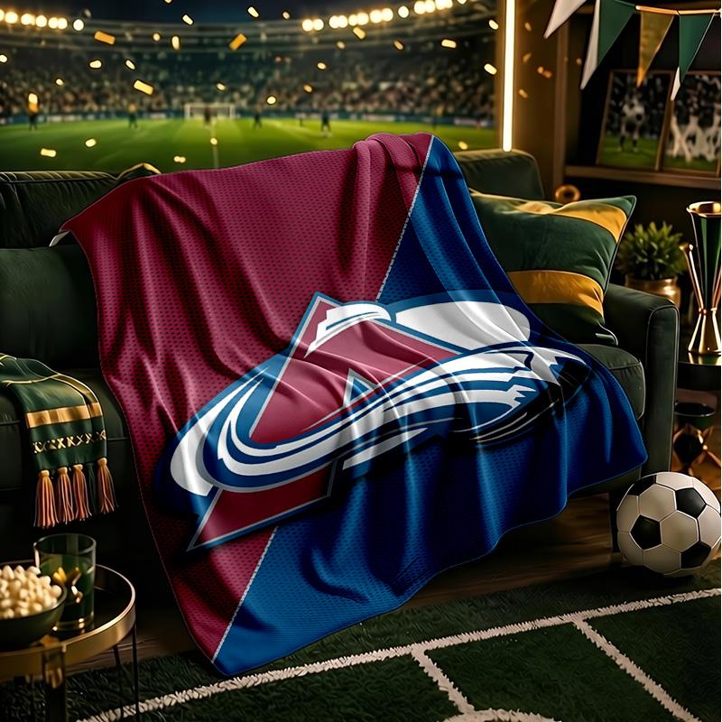 Colorado Hockey Throws Blanket Flannel Blankets Plush for Couch Bed Gifts for Men Women Travel Picnic Blanket Christmas Fan Gifts