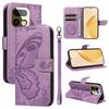 Leather Wallet Card Holder Flip Case for Realme 14 14T 14X 15 15X 15T 16 Note 70 C100 C85 C83 Pro Plus Butterfly Embossed Design