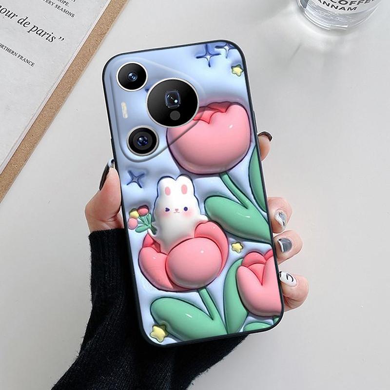 For Huawei Pura 70 Case Lovely Cartoon Flower Soft Silicone Phone Cover For Huawei Pura 70 Pro Plus Pura70 Ultra Funda Coque