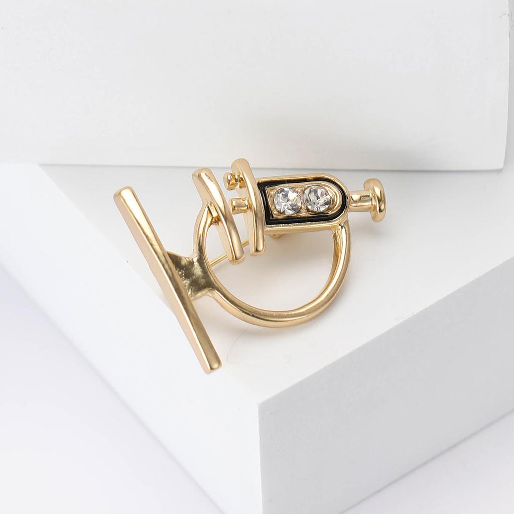 Creative Fashion Alloy Rhinestone Micro Mirror Brooch Personalized Medical Equipment Men'S And Women'S Clothing Corsage Jewelry Pin