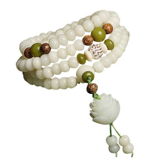Braccialetti da uomo con perline di preghiera in resina naturale, braccialetto di corda accattivante