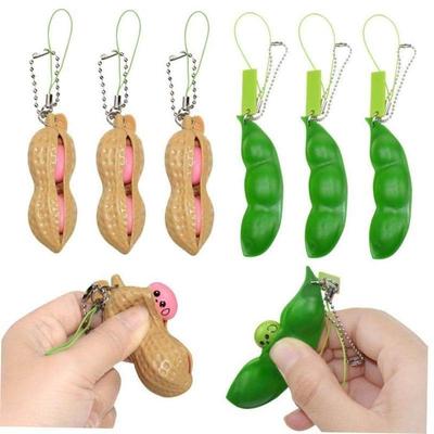 New Edamame Pea Key Chain - Relieve Stress Boredom Versatile Stress Reliever Toys Surprise For Kids Adults