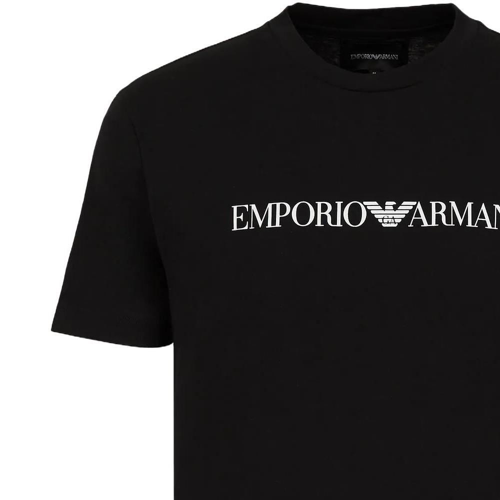 Emporio Armani T-shirt da Uomo con Stampa Lettere Taglio Dritto Girocollo Manica Corta Top Nero 8N1TN51J-PZZ1-0021