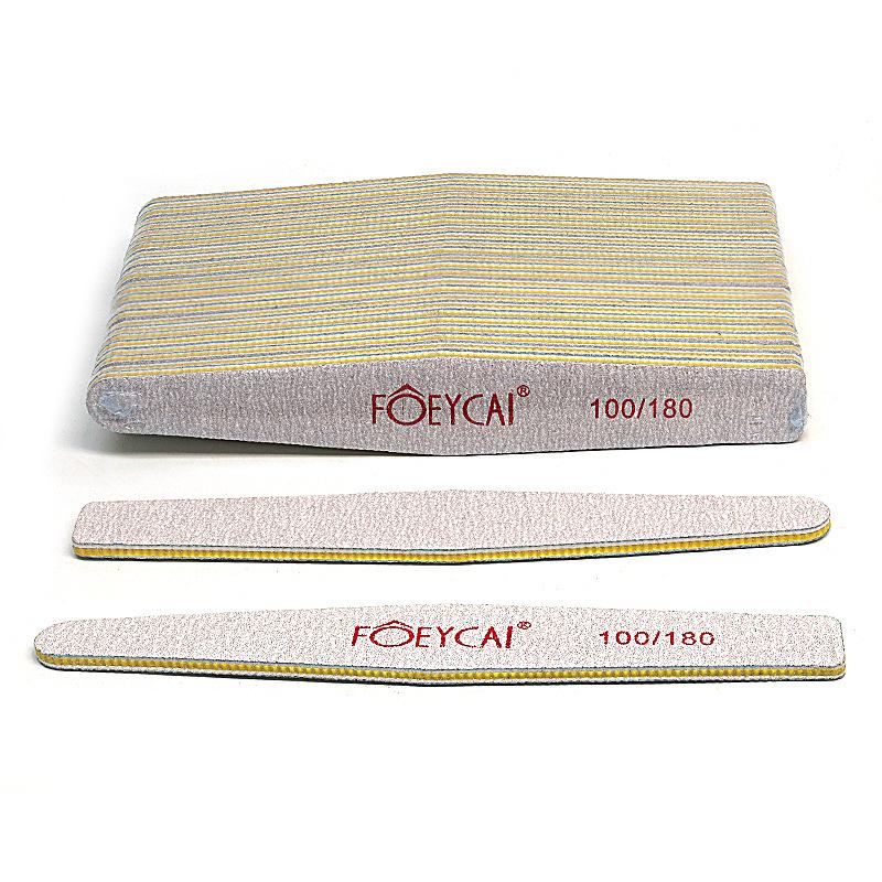 Fucai Dual-Sided Yellow & Gray Zebra Nail File for Nail Art and Surface Polishing