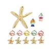 CARLIDANA New Design Non Tarnish Beach Charm Stainless Steel Dolphin Gold Color Starfish Fish Oil Drop Charms for Jewelry Making