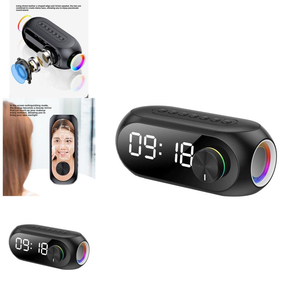 Bluetooth Rgb Bass Portable Clock Speaker With Fm Radio For Home Outdoor Fitness
