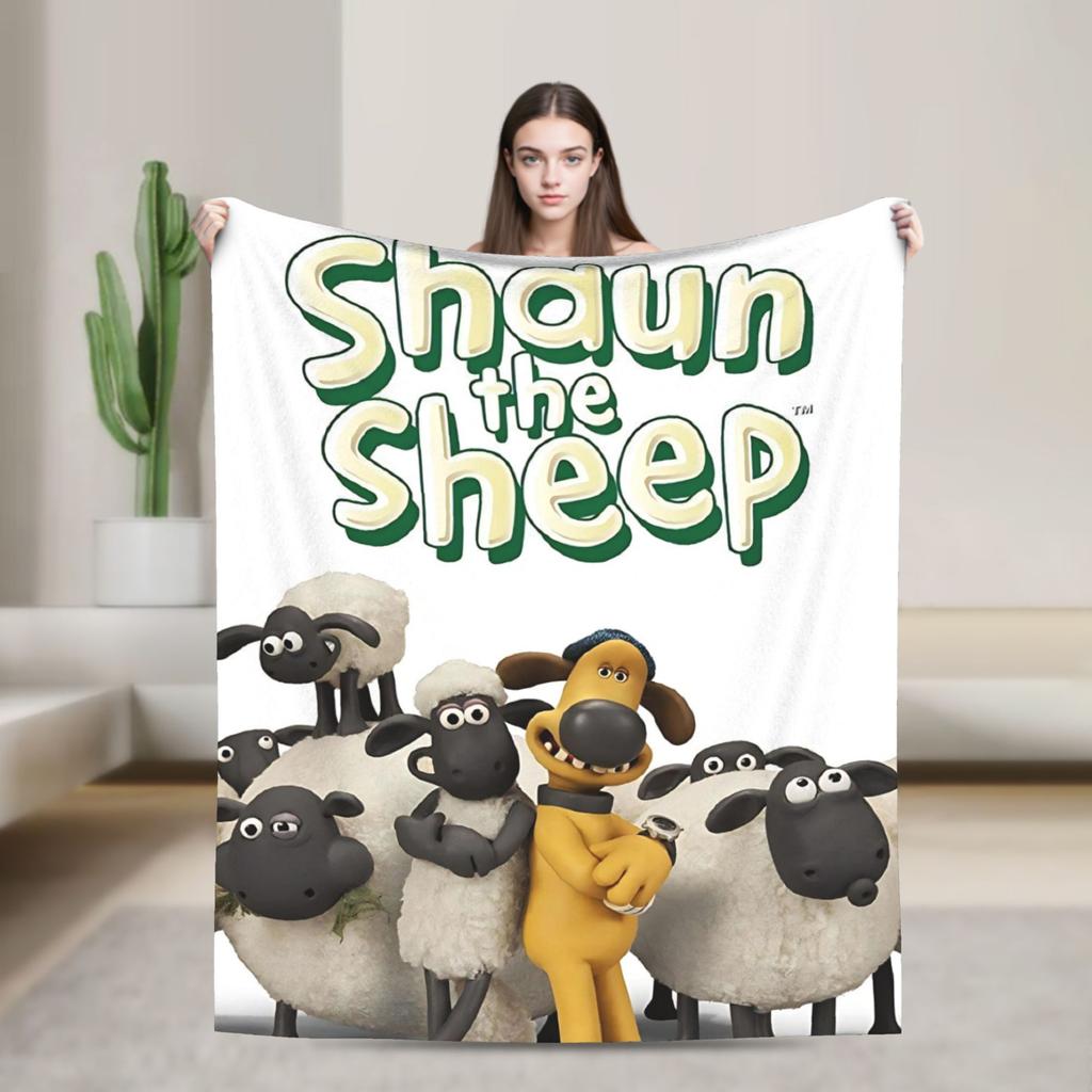 Coperte Calde Morbide di Pecora Shaun Coperta Plaid Peluche da Campeggio Copriletto in Flanella Novità per Soggiorno Copri Divano Letto