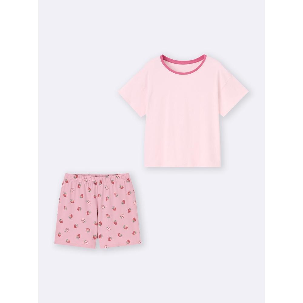 

Gu By Uniqlo Хлопковый цветной домашний комплект с коротким рукавом + Os 69 NAVY/L