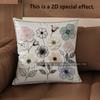 2D Floral Embroidered Pattern Decorative Cushion Covers Pattern Cushion Cover Suitable For Sofa Bedroom Car Pillow Cover