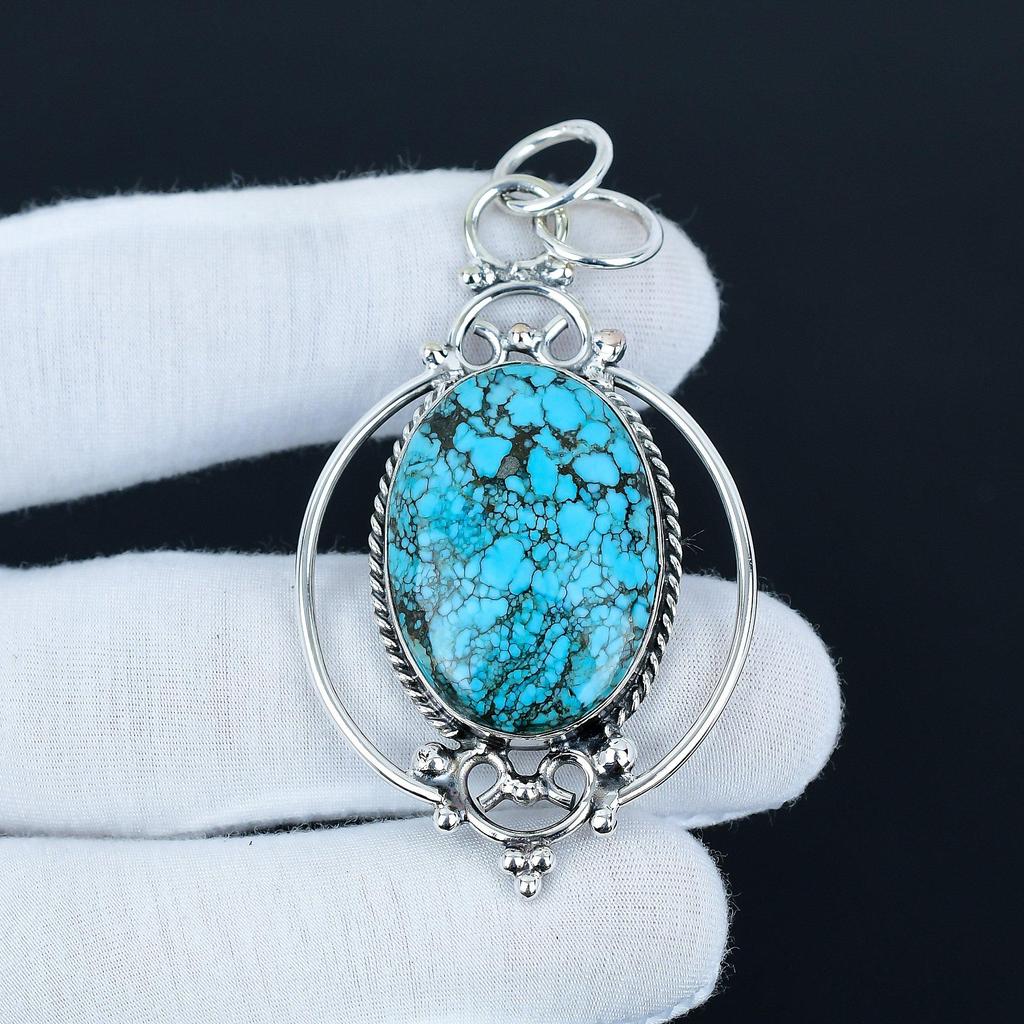Turquoise Pendant Gemstone Pendant 925 Sterling Silver Pendant Handmade Jewelry Pendant For Gift Healing Stone Amazing Pendant
