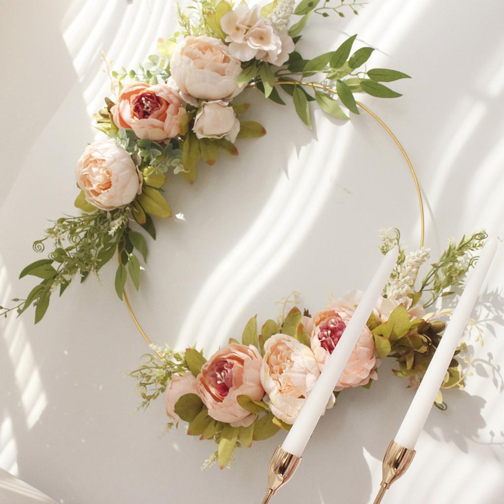 Simulation Peony Wreath Home Door Decorations Wall Hanging Artificial Peony Wreath Wedding