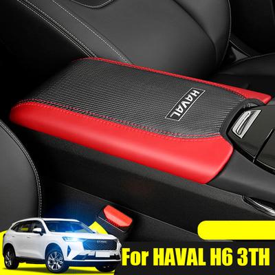 Almofada Apoio de braço superior da caixa de apoio forro fosco estilo carro Acessórios Para Haval H6 3º 2022 2023 Console Apoio de braço do carro