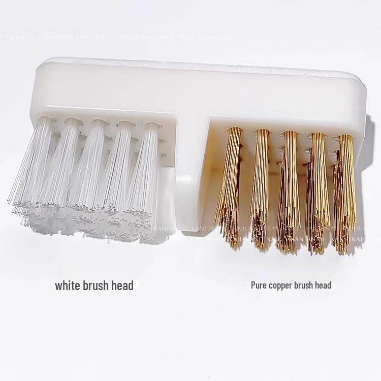 Nail Art Dual-Use Cleaning & Polish Remover Brush: Copper Wire & Electric Grinder Bit