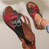Large Size Color Matching Slippers Women's New Fish Mouth Thick Bottom Fashion Belt Buckle One-word Cool Slippers