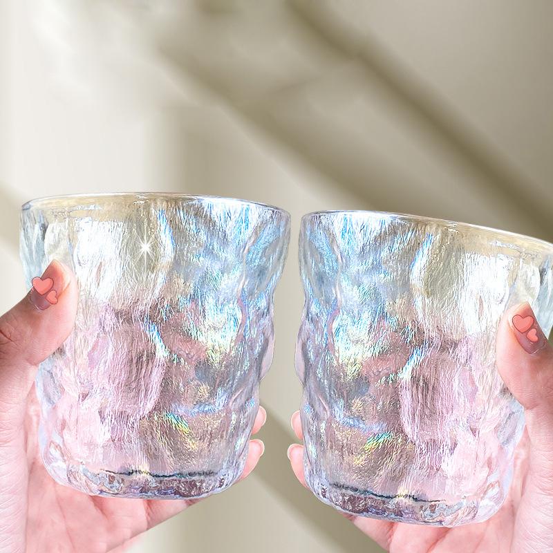 2pcs Coffee Cups Drink 300ml Wine Glasses Set of 2 Glass Cup Colorful Coffee Mugs Wedding Gifts Luxury Modern Glass Drinkware