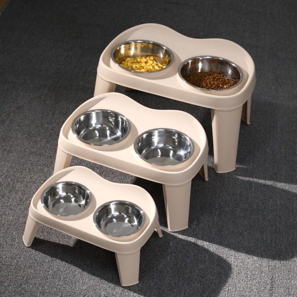 Large Capacity Cat High Foot Bowl Double Bowl Dog Food Feeding Basin Dog Bowl  Neck Protection