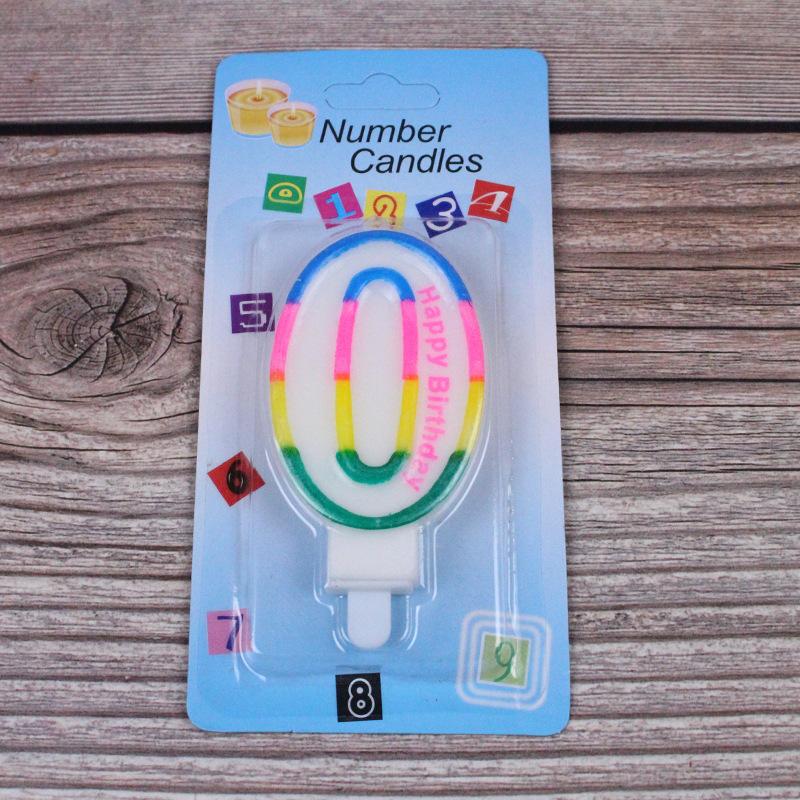 Large Number Candle 0-9 Children's 100th Birthday Candle Creative Cake Candle Colorful Candle