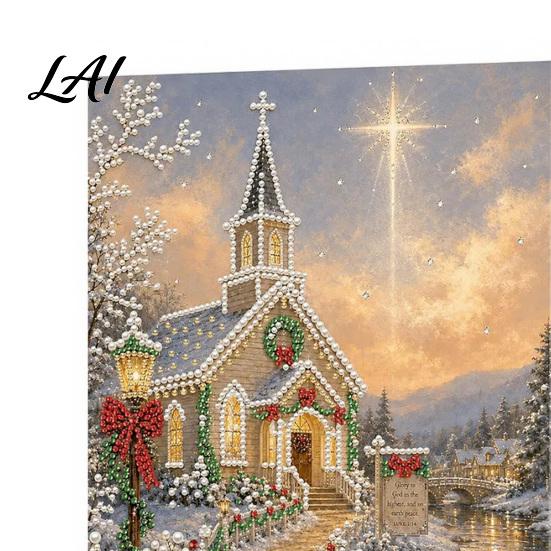 Crafting Supplies for Home Christmas Church Faux Pearl Art Kit Painting DIY 15.75 Kits Beginners X 11.81 Inch Craft Adults Relaxing Decor