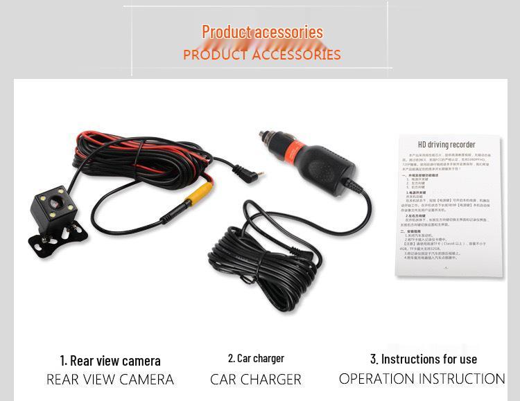4.5-Inch WiFi Rearview Mirror Dash Cam, HD 1080P, Dual Front and Rear Recording