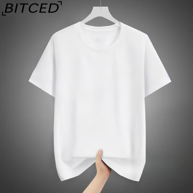 BITCED Хлопковая футболка с коротким рукавом, мужская модная свободная рубашка с коротким рукавом и принтом, сострадательная рубашка M белый