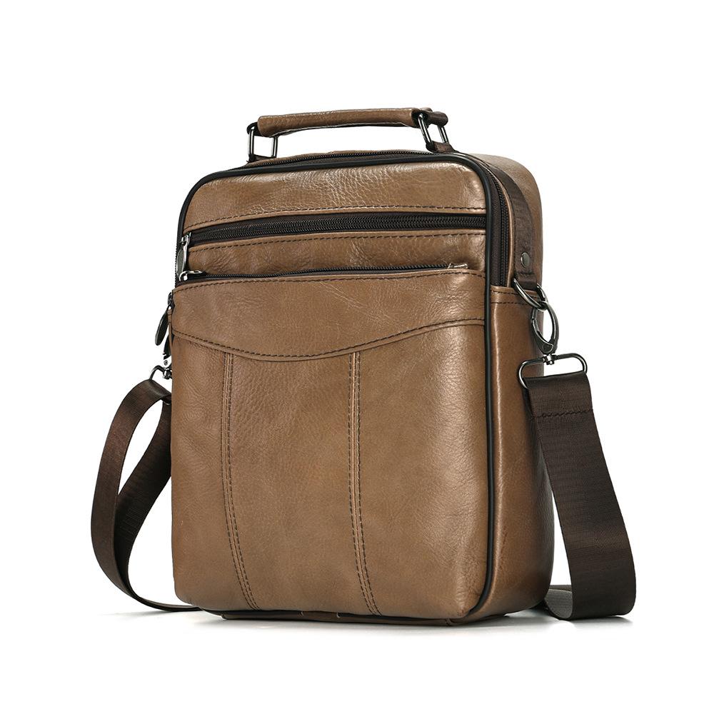 Herren Echtleder Vertikale Umhängetasche - Multifunktionale High-End Schultertasche für den lässigen Pendelverkehr