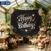 Party Backdrop Happy Birthday Birthday Stars Balloon Black Photo Booth Background Front Door Decor