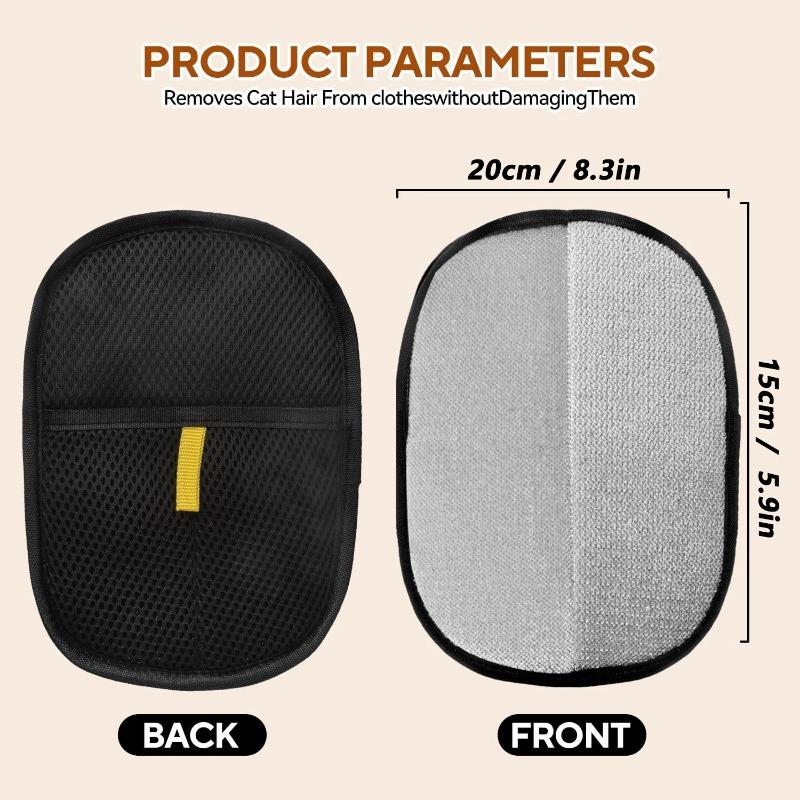 2-in-1 Pet Hair Removal Glove-Reusable Static Electricity Grooming Mittens for Dogs Cats,Double-Sided Fur Remover for Furniture