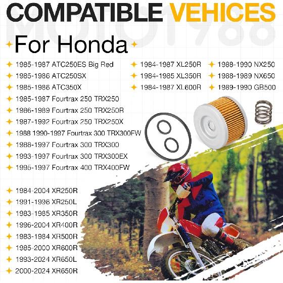 15410-KF0-305 Oil Filter Kit For Honda ATC250 Fourtrax 250 300 400 XR250R XR250L XR350R XR400R XR500R XR600R XR650 XL250R XL350R XL600R NX250 NX650