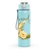1PC Blessed Be Flower Wreath Quote Print 750ml Color Plastic Sports Water Bottle Leakproof Flip Straw Lid Suitable for Sports Office Home Use