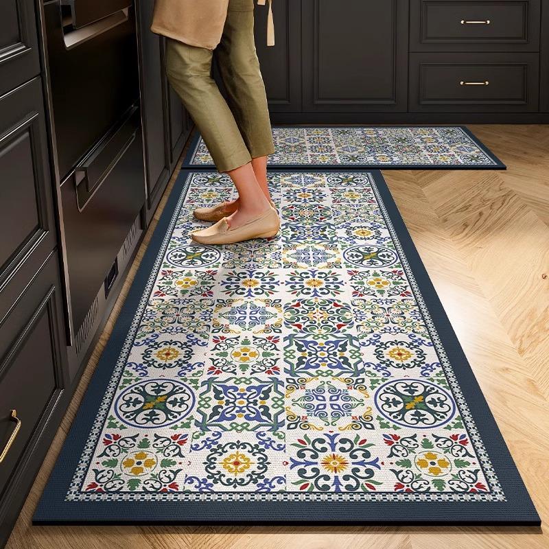 American Flower Tiles Diatom Mud Floor Mat Household Quick-drying Water Absorption Pad Dirt-resistant and Easy-to-clean Anti-slip Pad