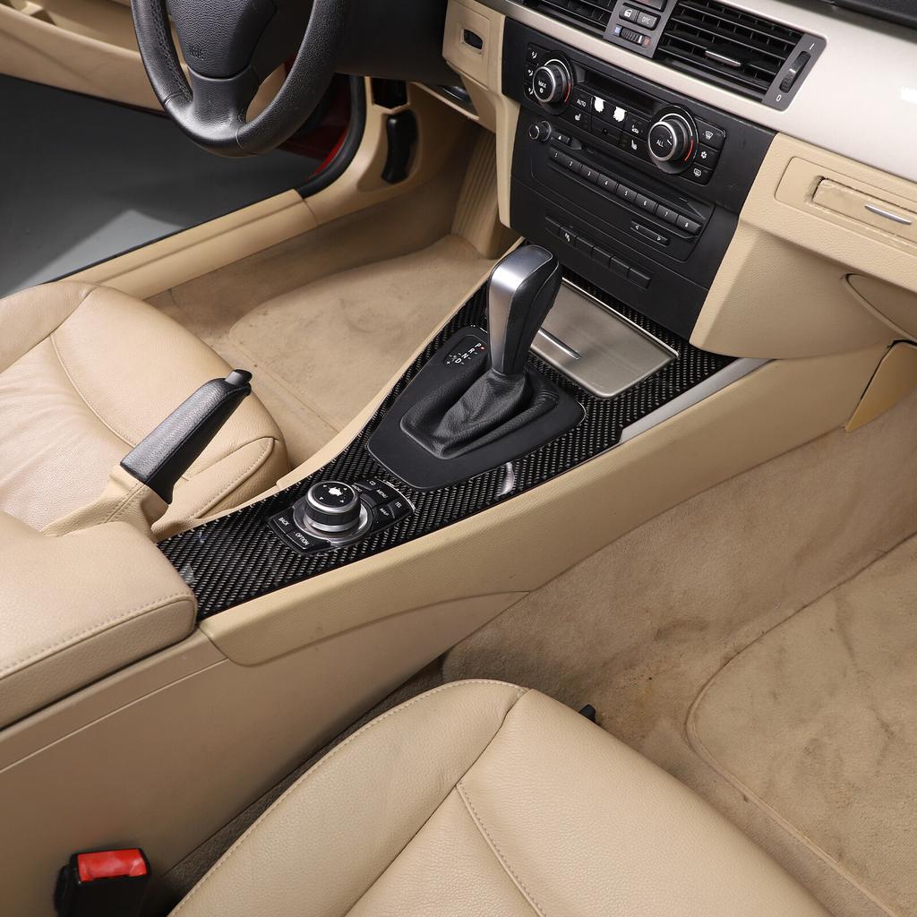 Carbon Fiber Center Gear Shift Panel Cover Trim for BMW E90 E93 2005-2012
