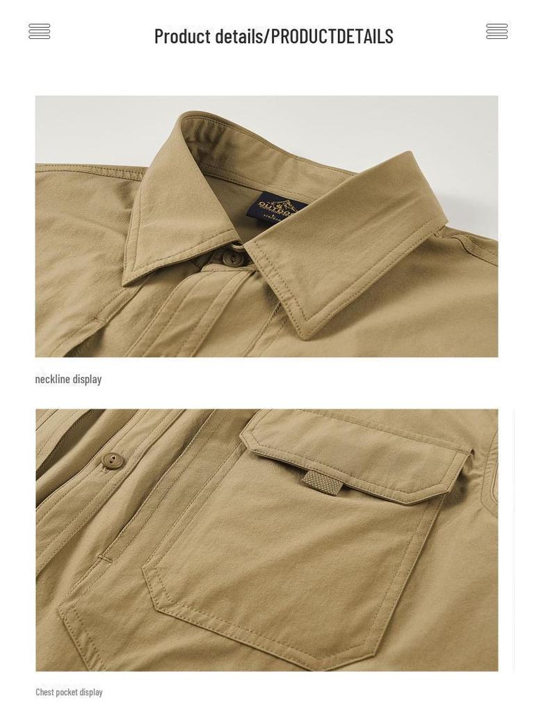 Herren Schnelltrocknendes Stretch Langarm Outdoor Arbeitshemd 2T319