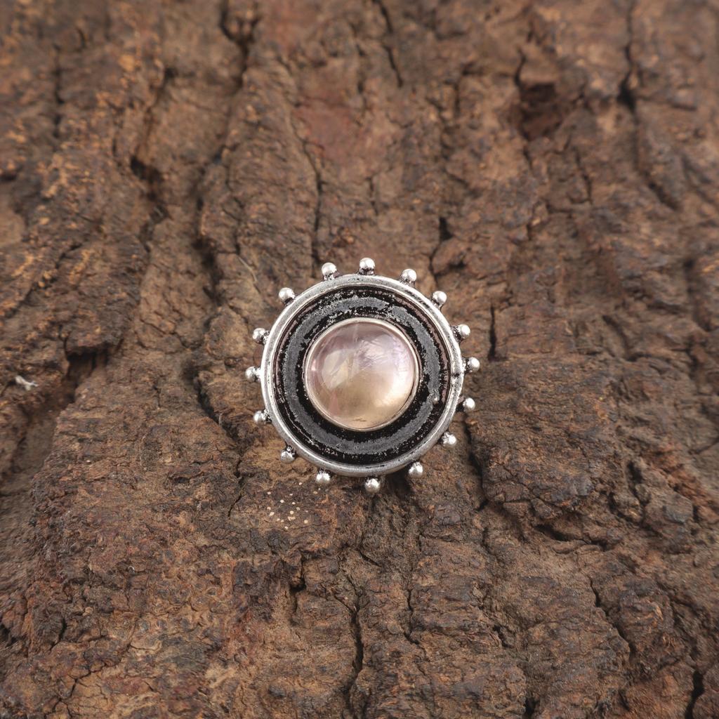 Round Ametrine Stone Sterling Silver Cocktail Engagement Gift Boho Ring Jewelry RR-49-22